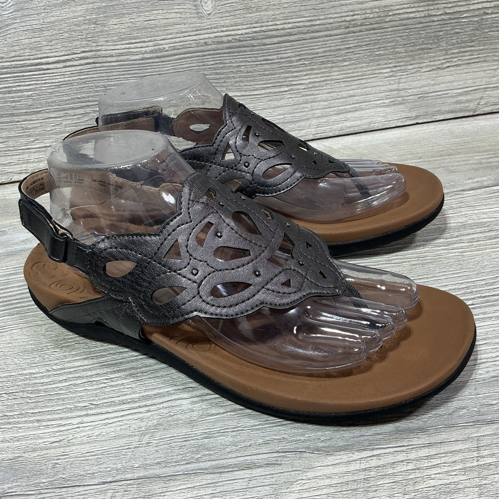 Rockport Ridge Sandals Circle Sling Slide Pewter Thong CH2086 Women's Size 9.5 M